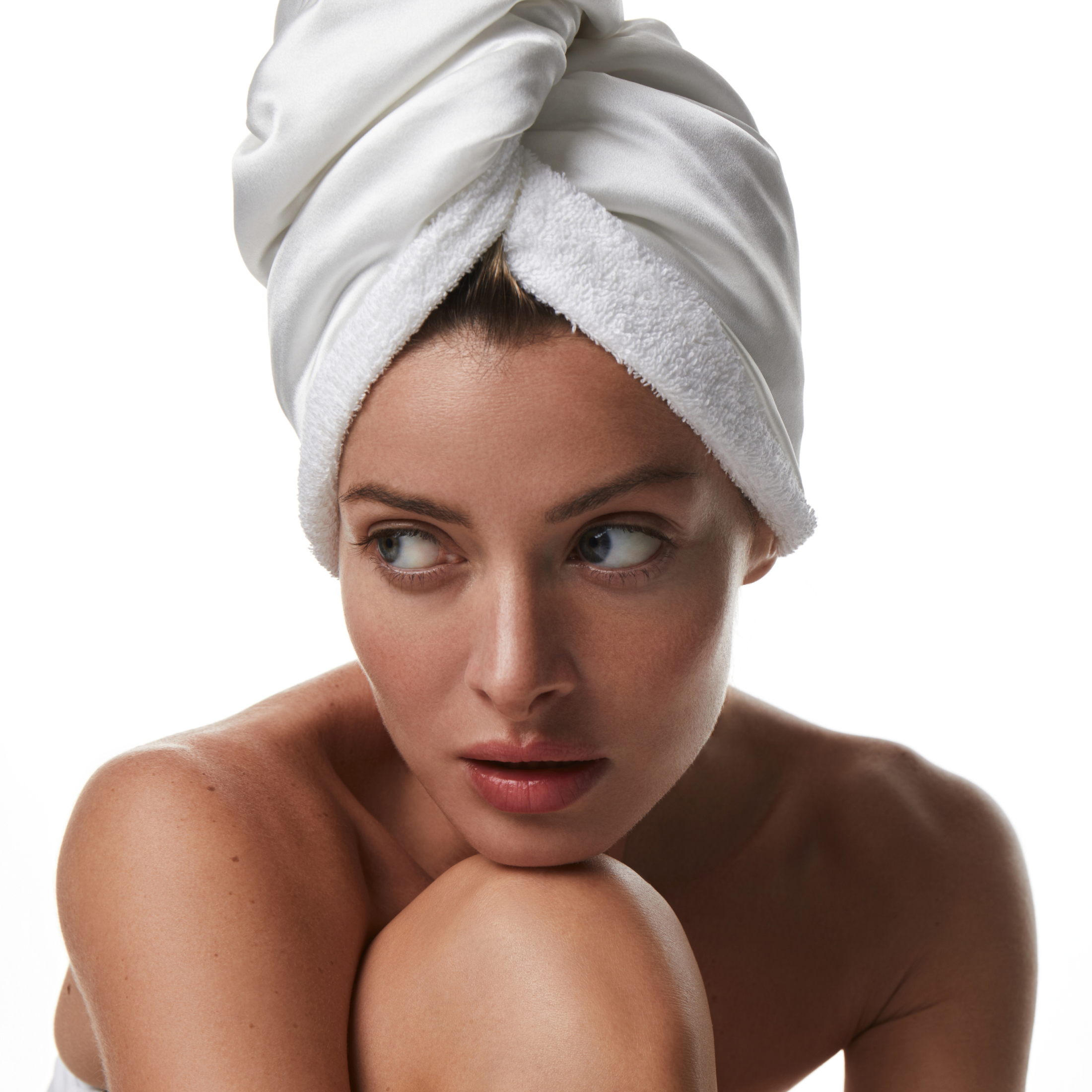 Soft Silk Turban White — Μεταξωτή Πετσέτα-Τουρμπάνι