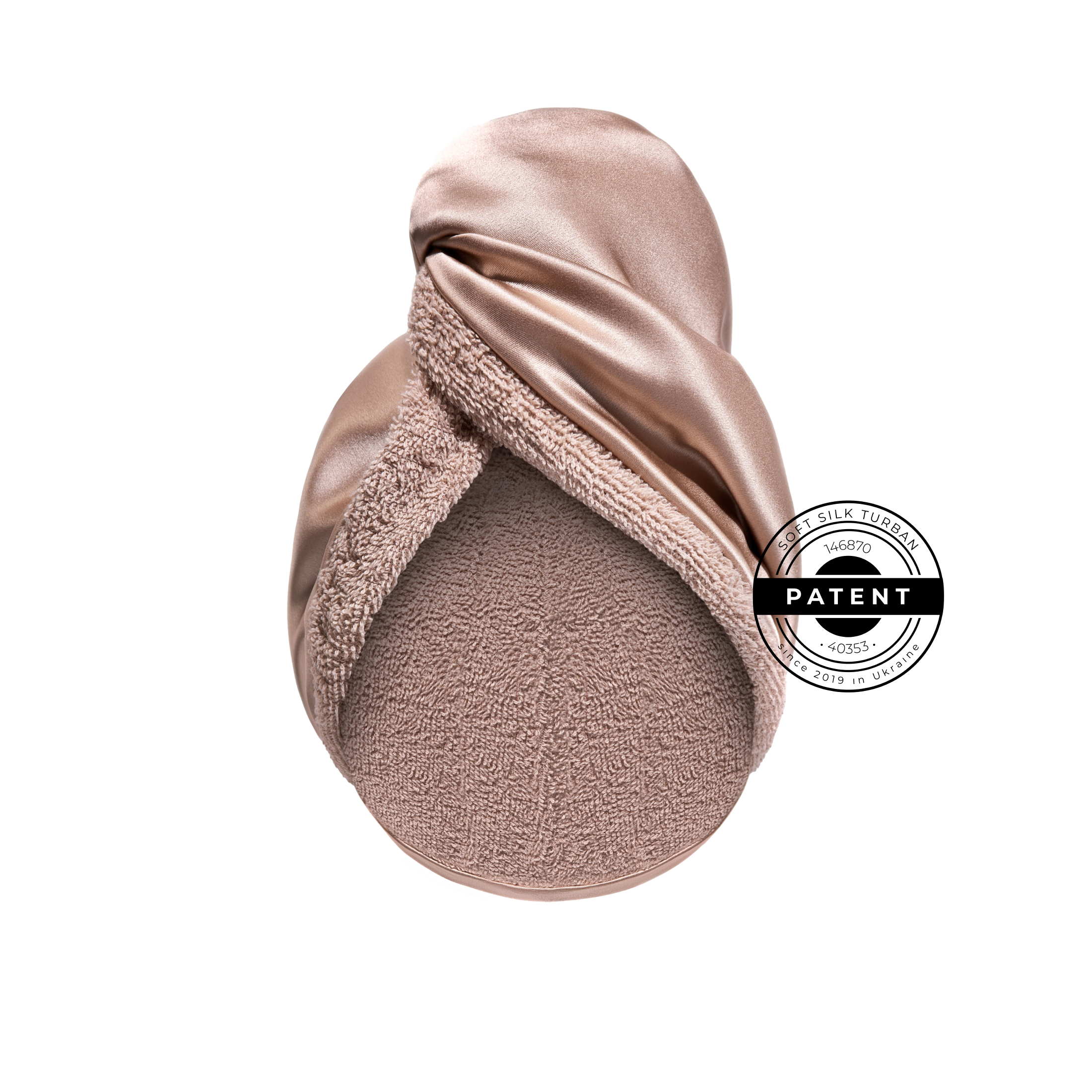 SOFT SILK TURBAN BEIGE — λεπτομέρεια υφάσματος