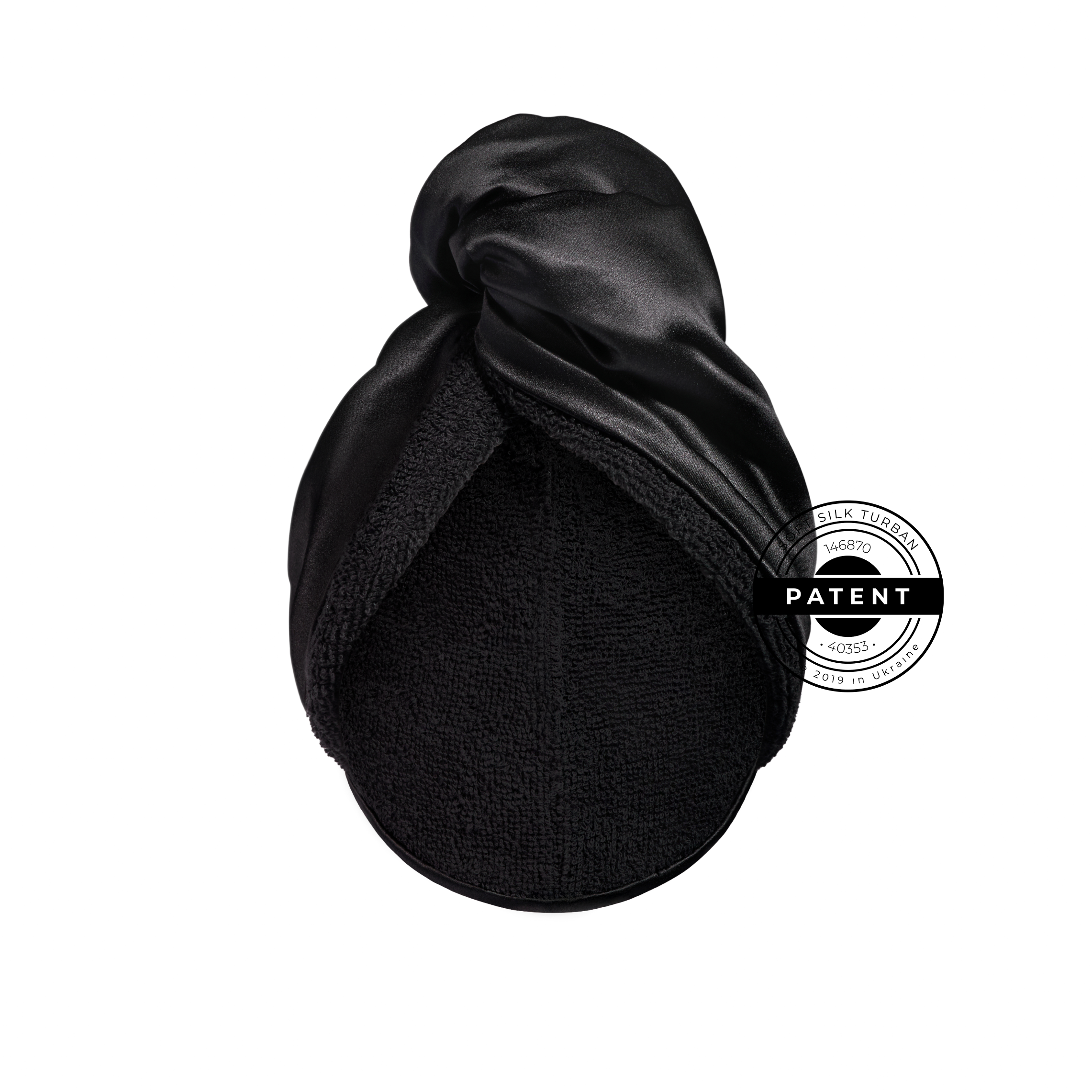 SOFT SILK TURBAN BLACK — λεπτομέρεια υφάσματος